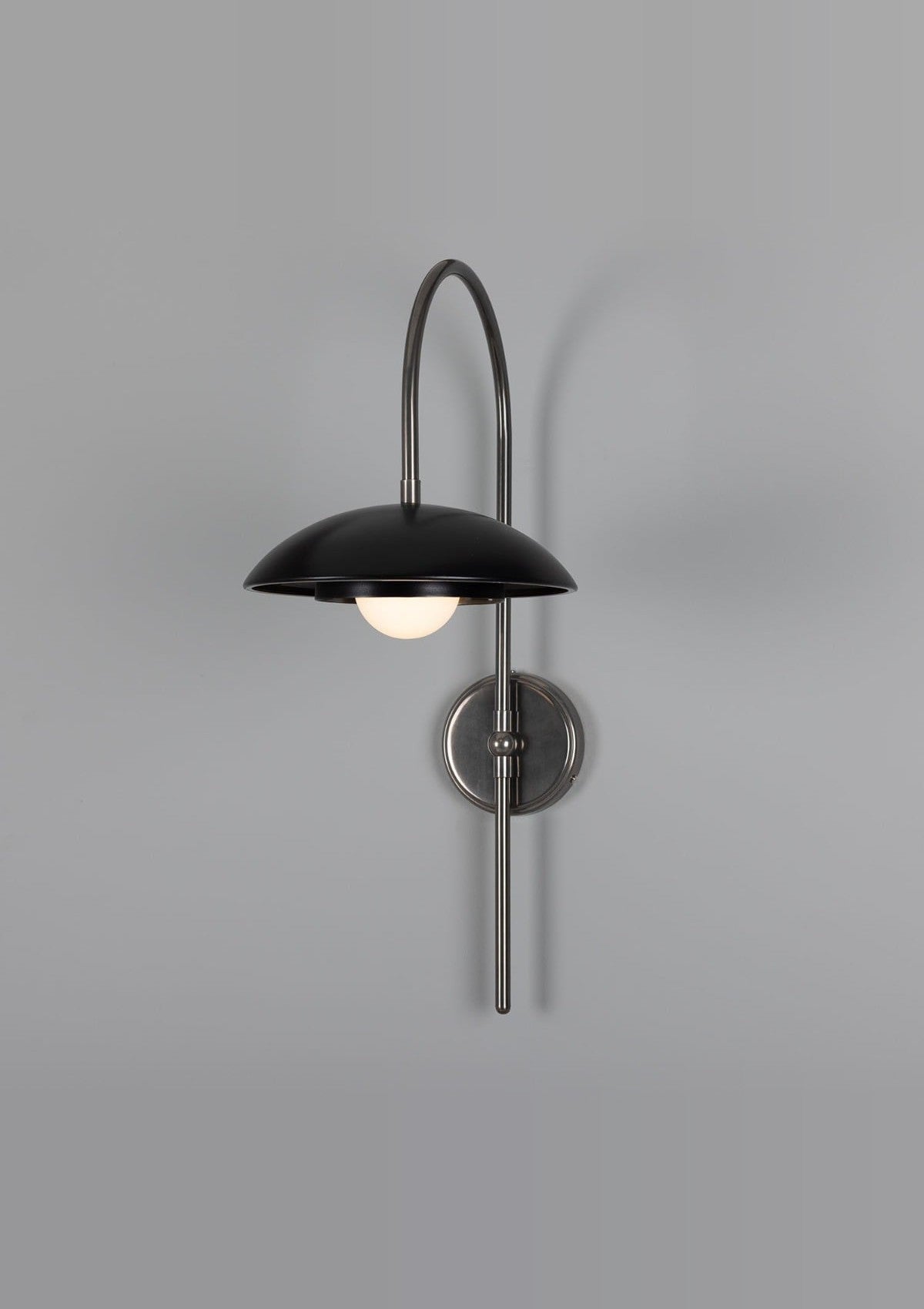 Marrakesh Art Deco Arc Wall Sconce – Antique Silver and Powder-Coated Matte Black