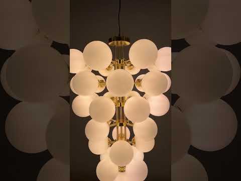 Merlot Grape Glass Cluster Chandelier