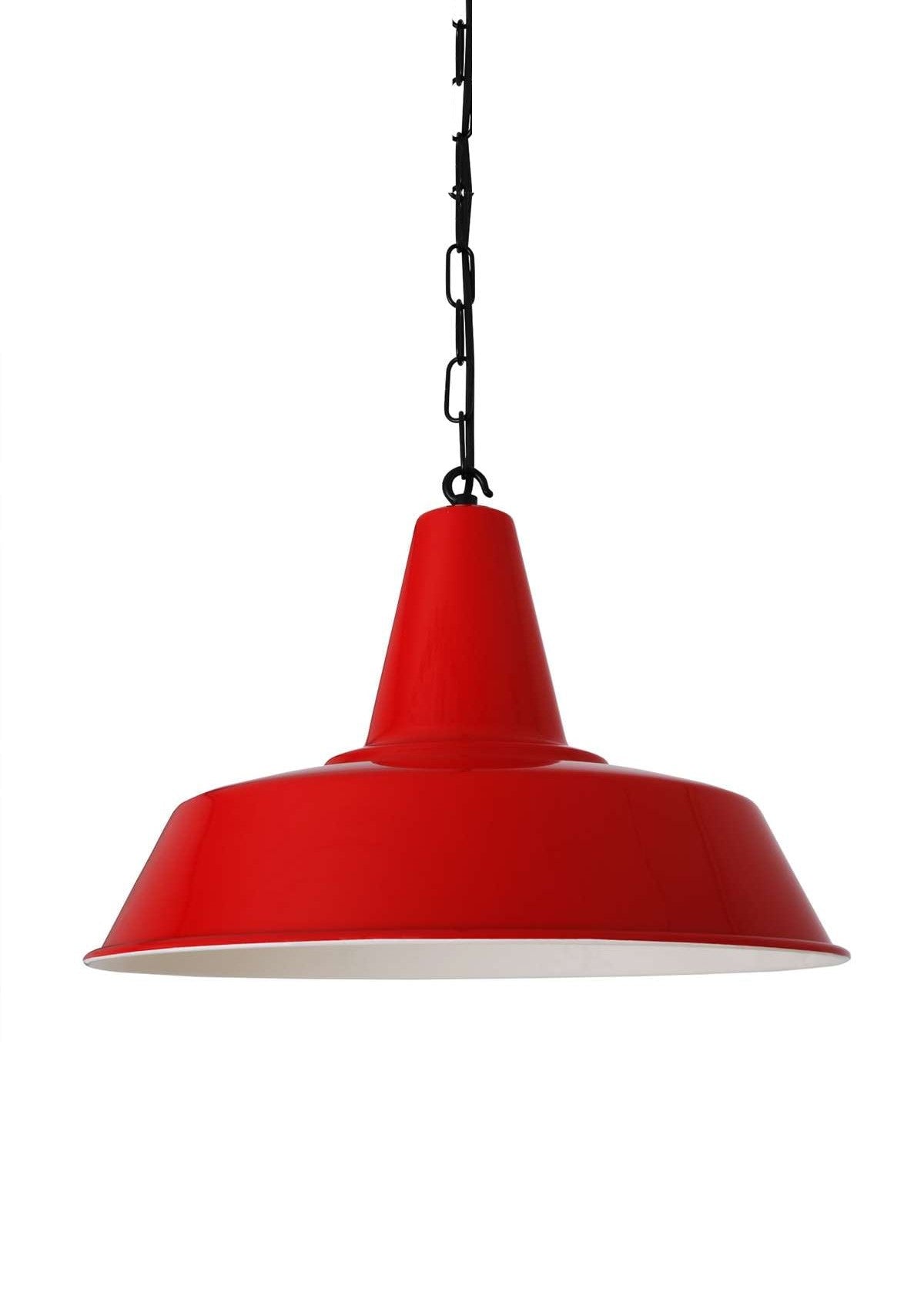 Nassau Industrial Factory Pendant Light – Powder Coated Red