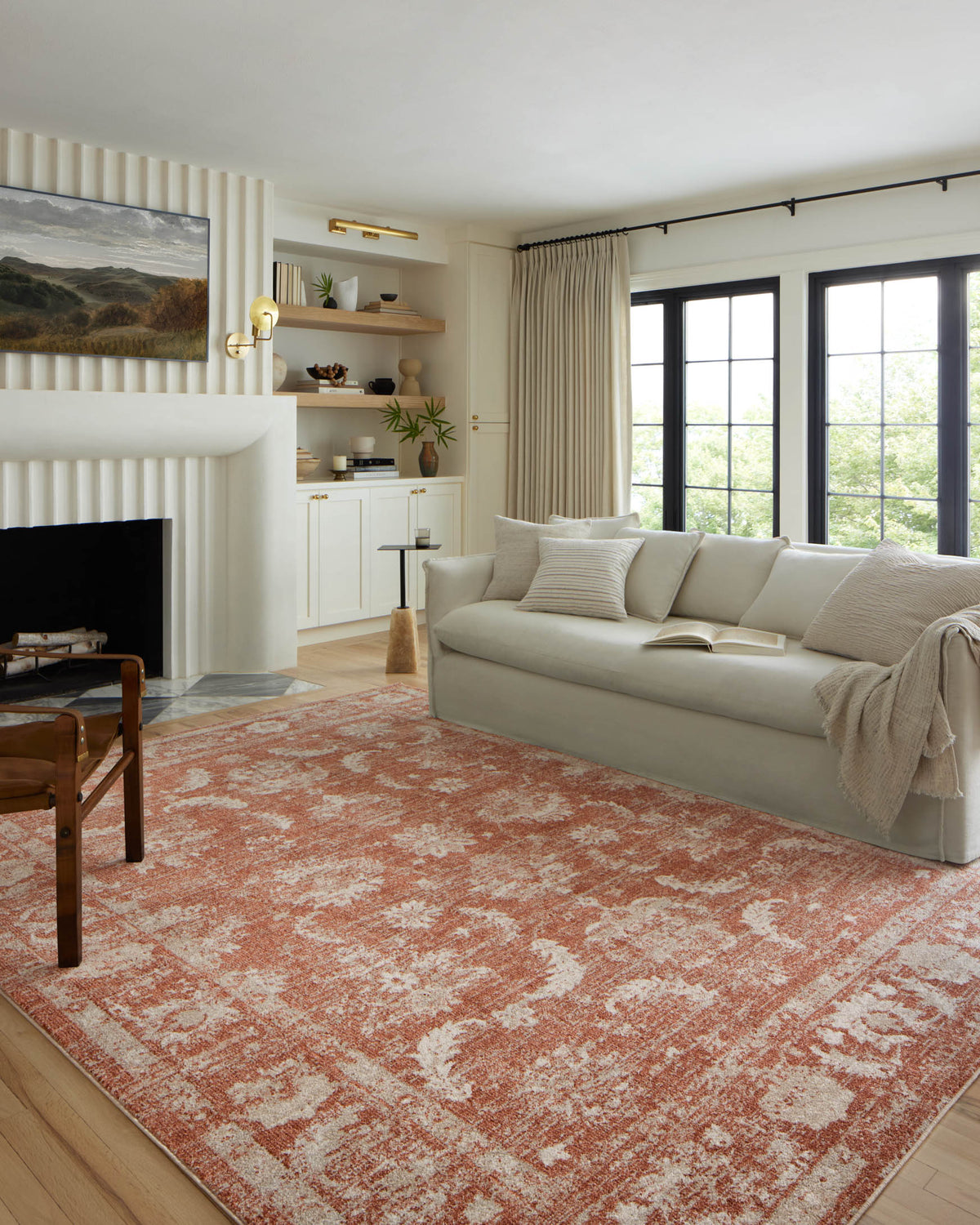 Odette Rust/Ivory Rug – room scene