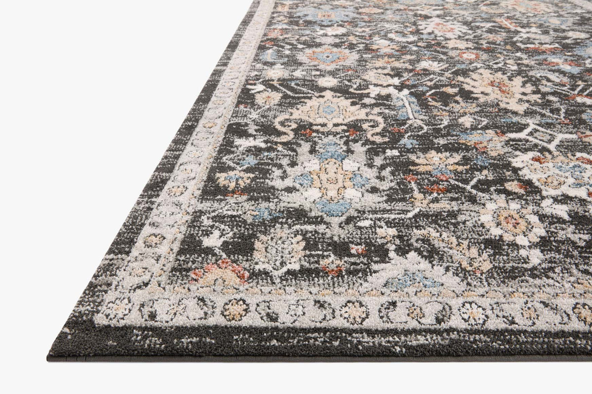 Odette Charcoal/Multi Rug – corner detail