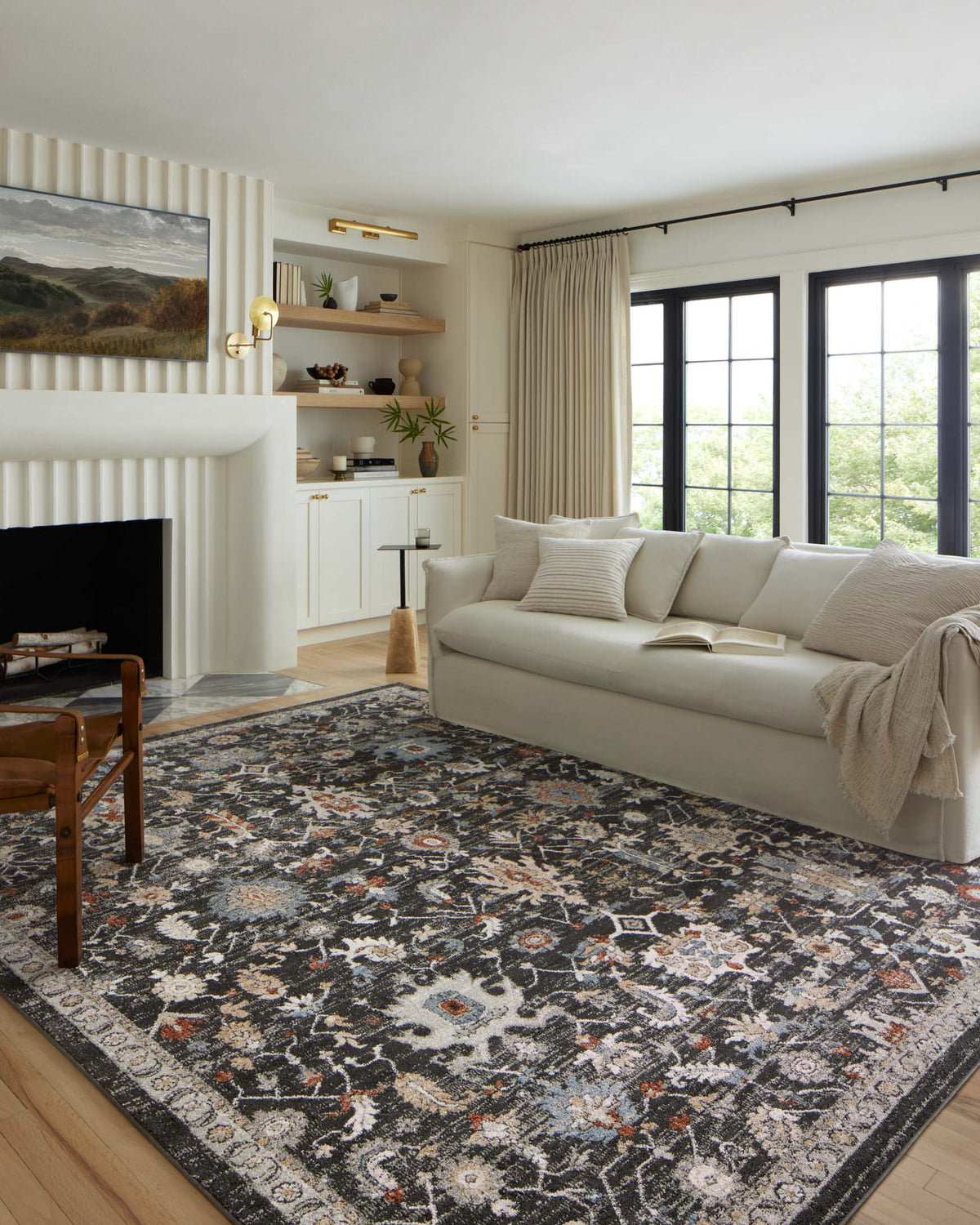 Odette Charcoal/Multi Rug – room scene