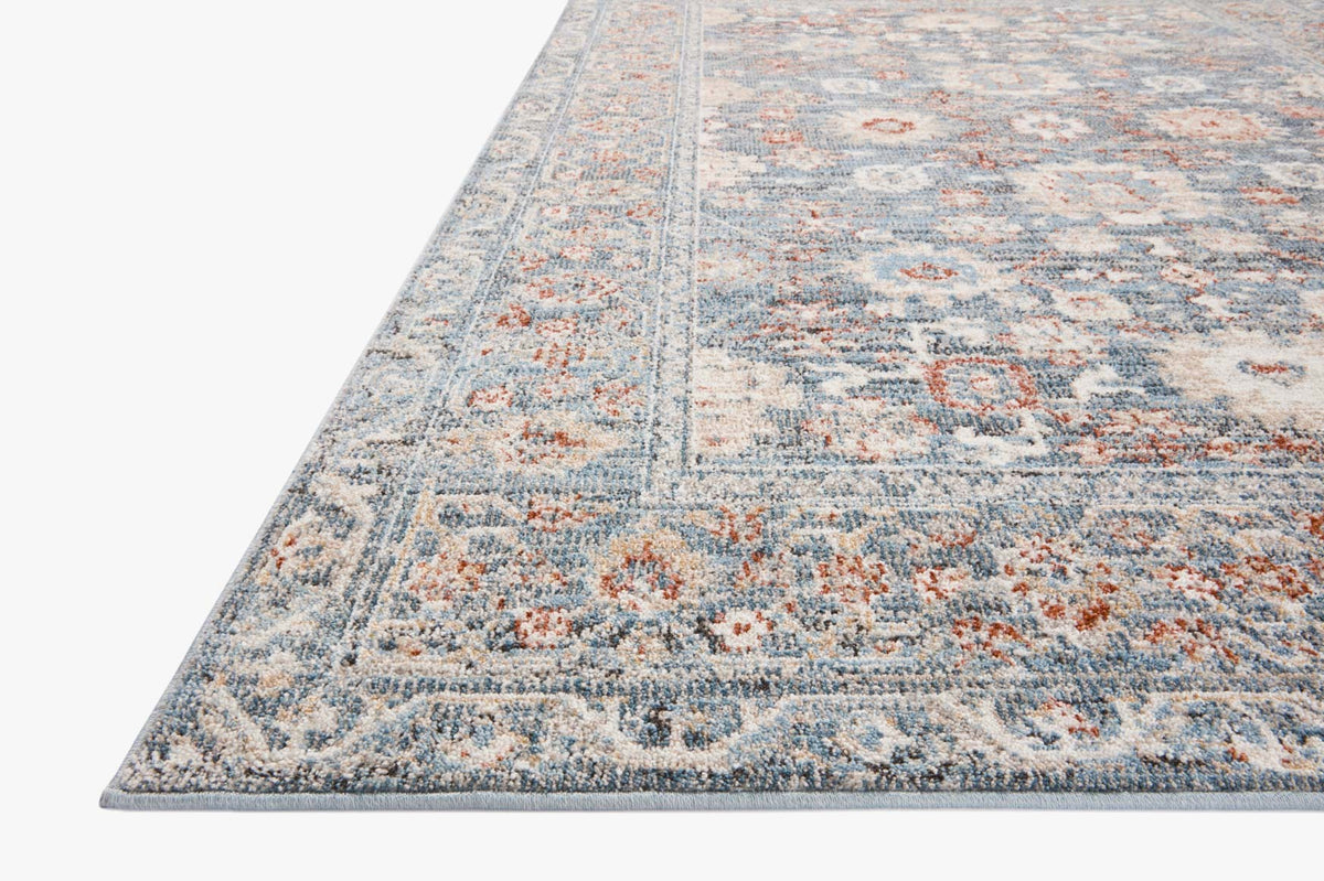 Odette Sky/Rust Rug – corner detail