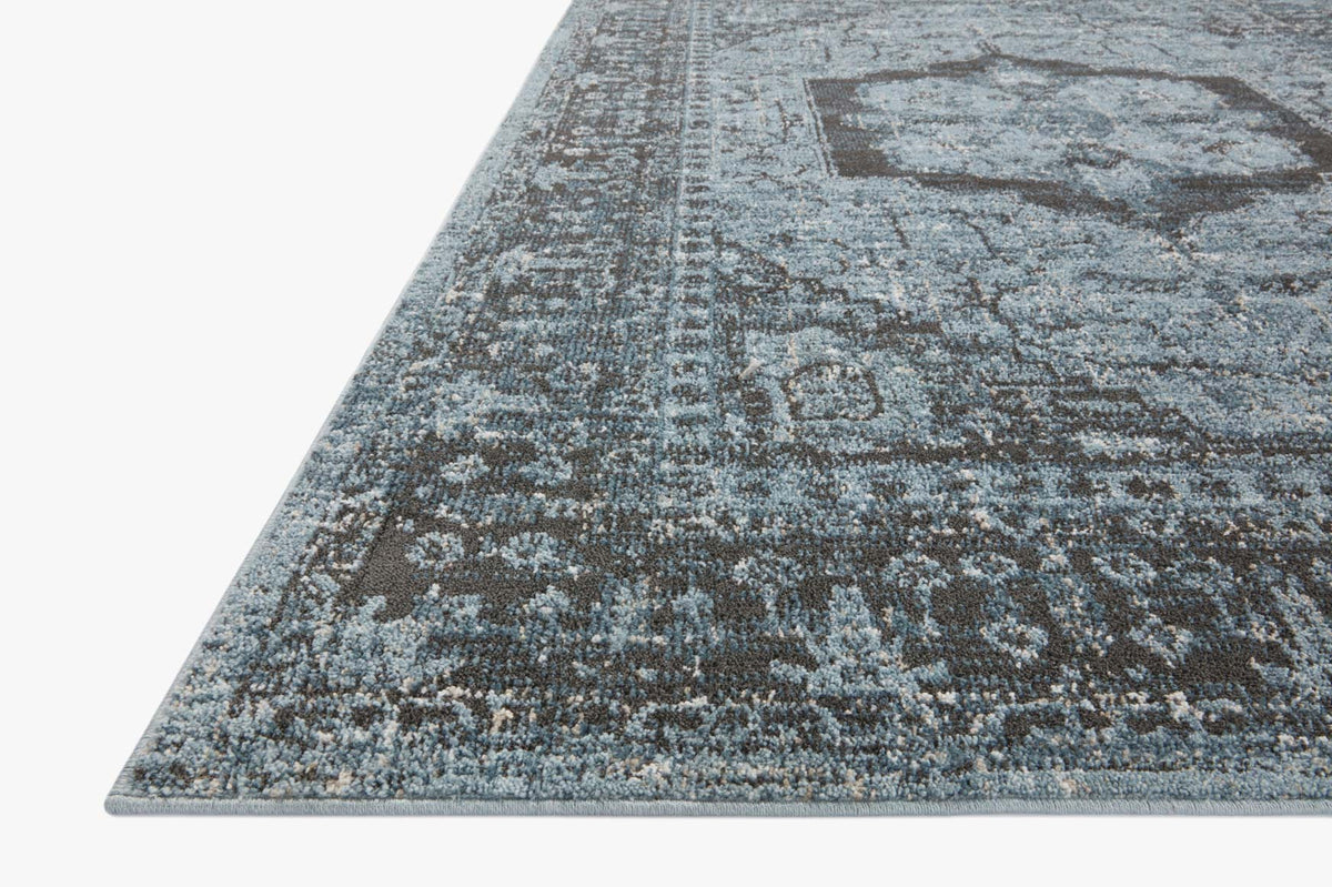 Odette Sky/Charcoal Rug – corner detail