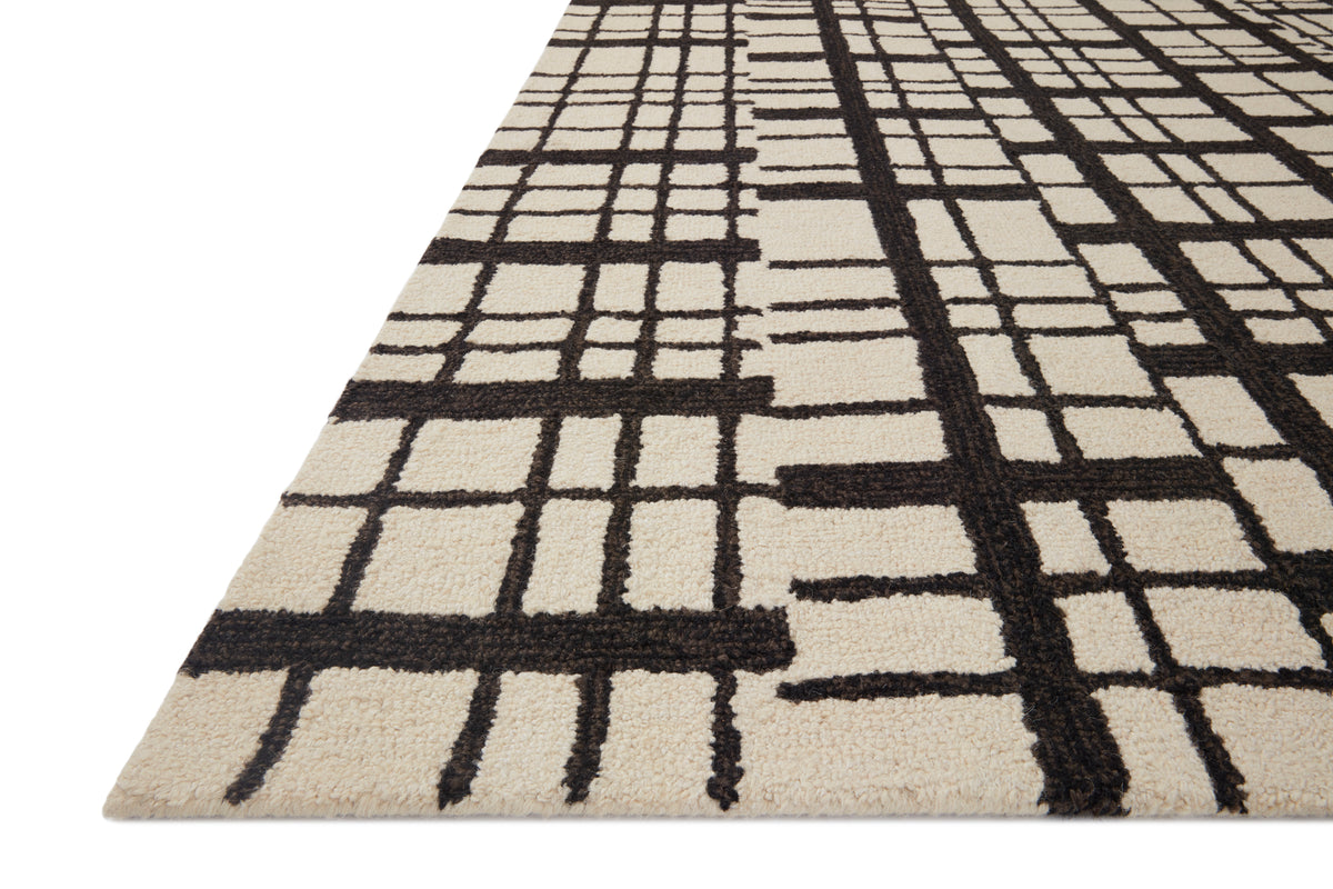 Polly Black/Ivory Rug – corner detail