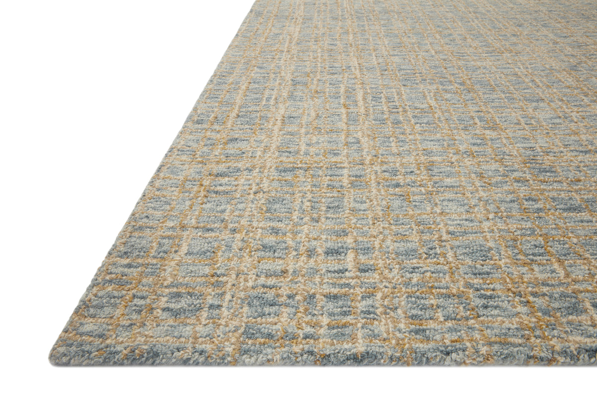 Polly Blue/Sand Rug – corner detail