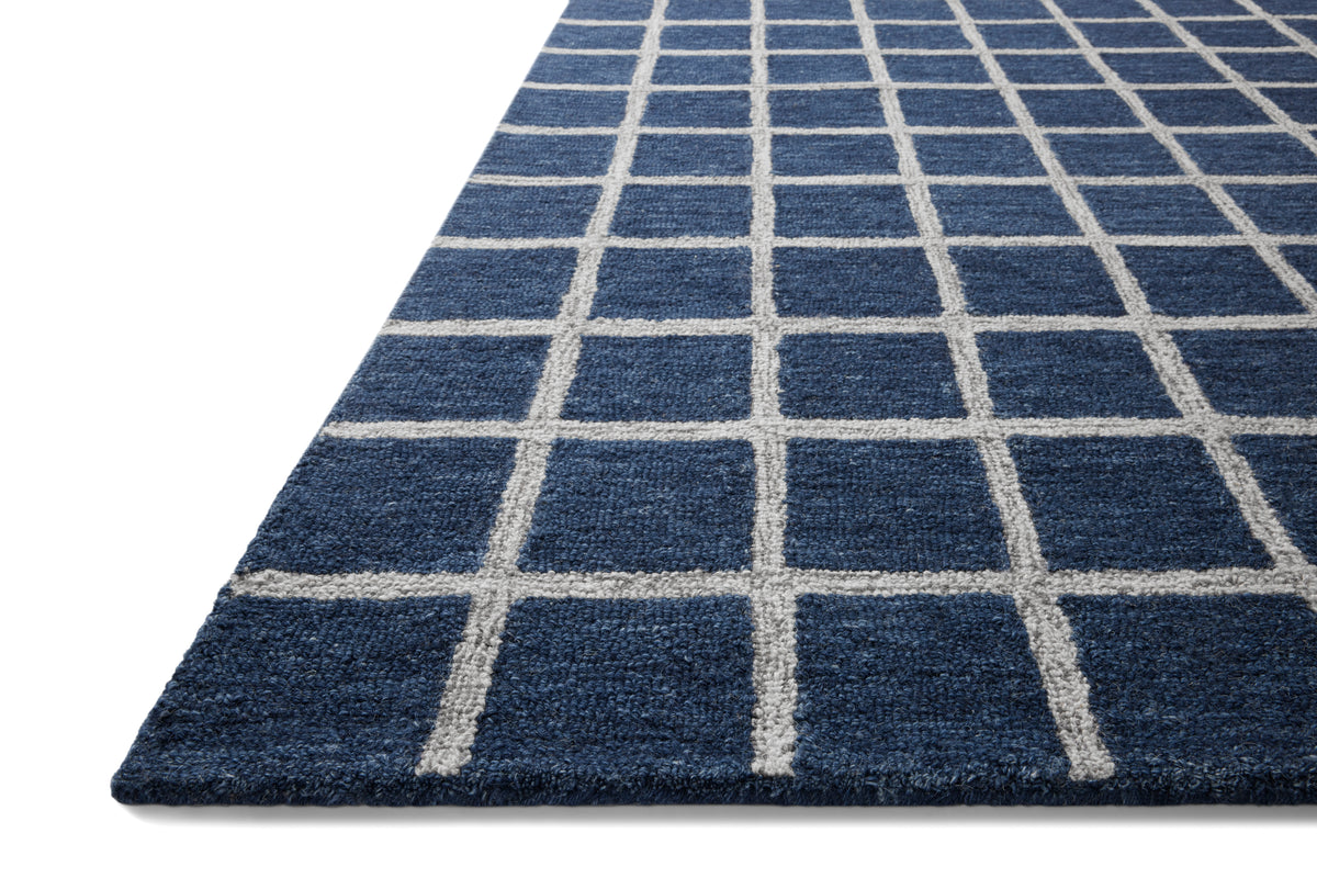 Polly Navy/Silver Rug – corner detail