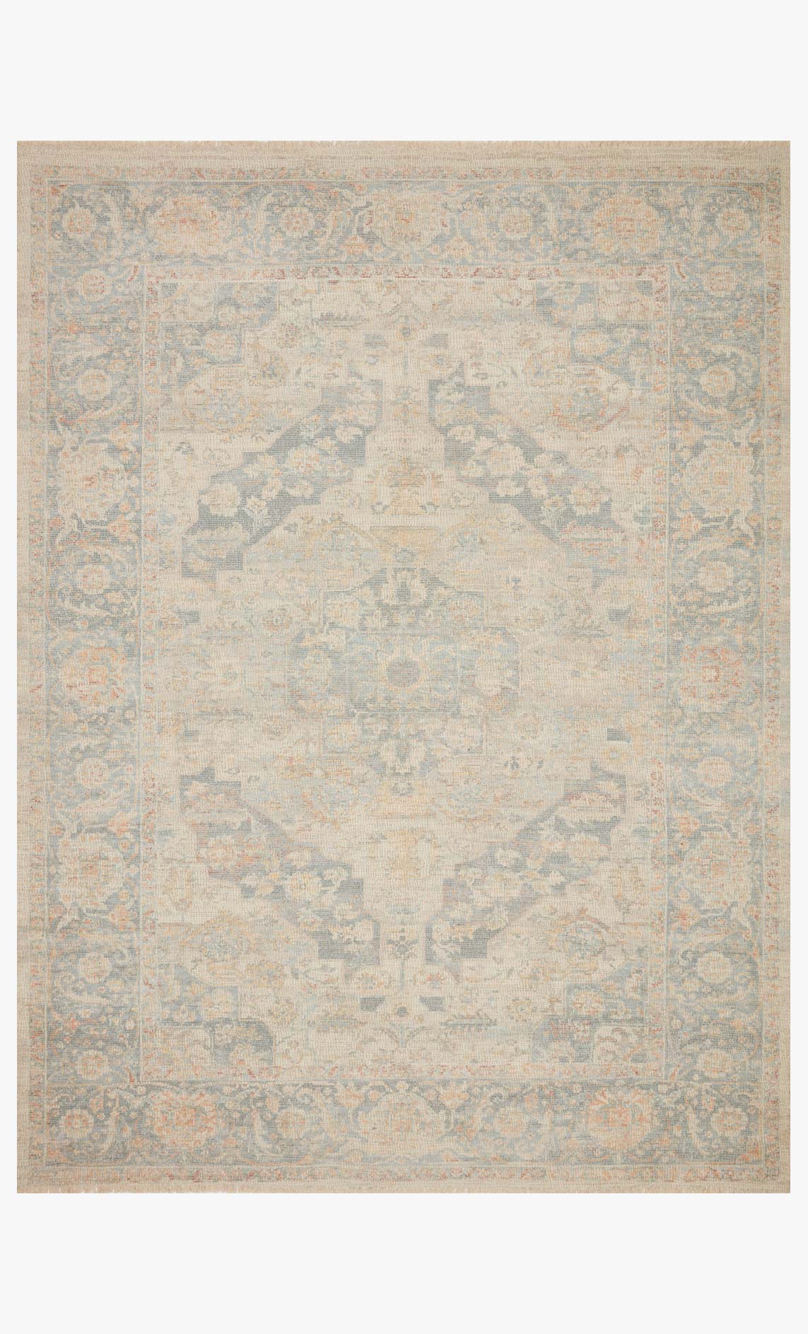 Priya Bone/Bluestone Rug
