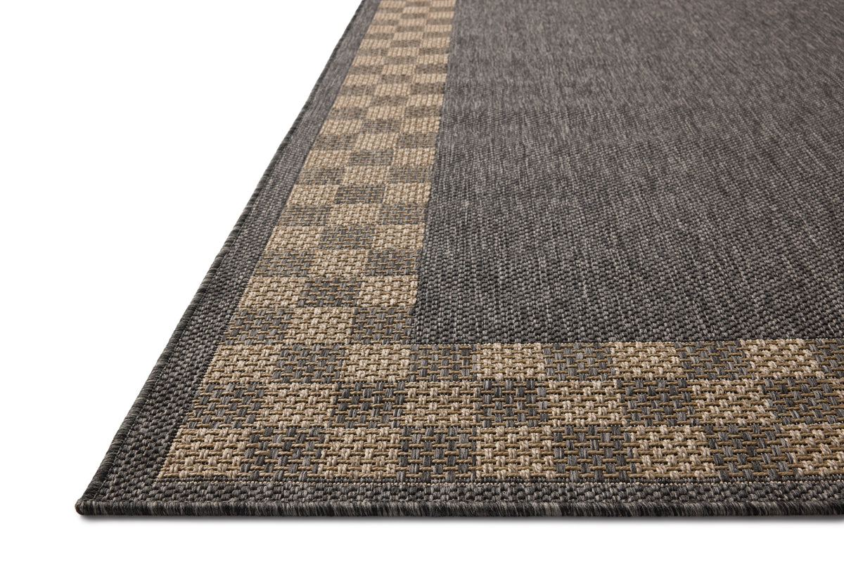 Providence Charcoal/Natural Rug – corner detail