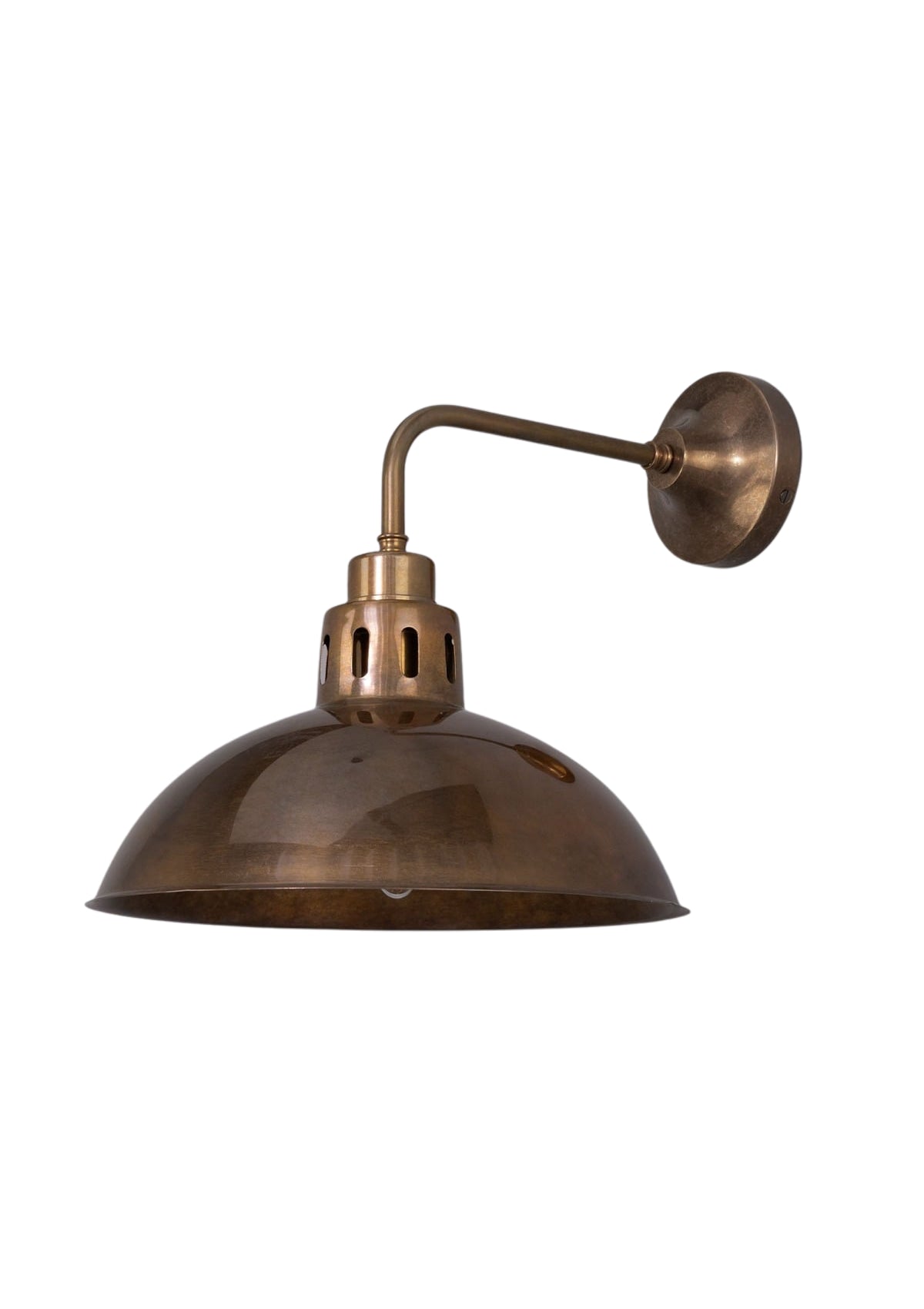 Paris Industrial Brass Dome Wall Sconce – Antique Brass