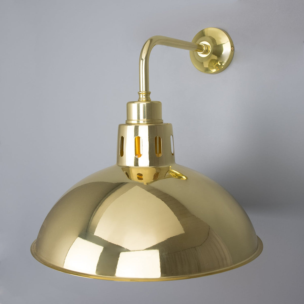Paris Industrial Brass Dome Wall Sconce – Polished Brass