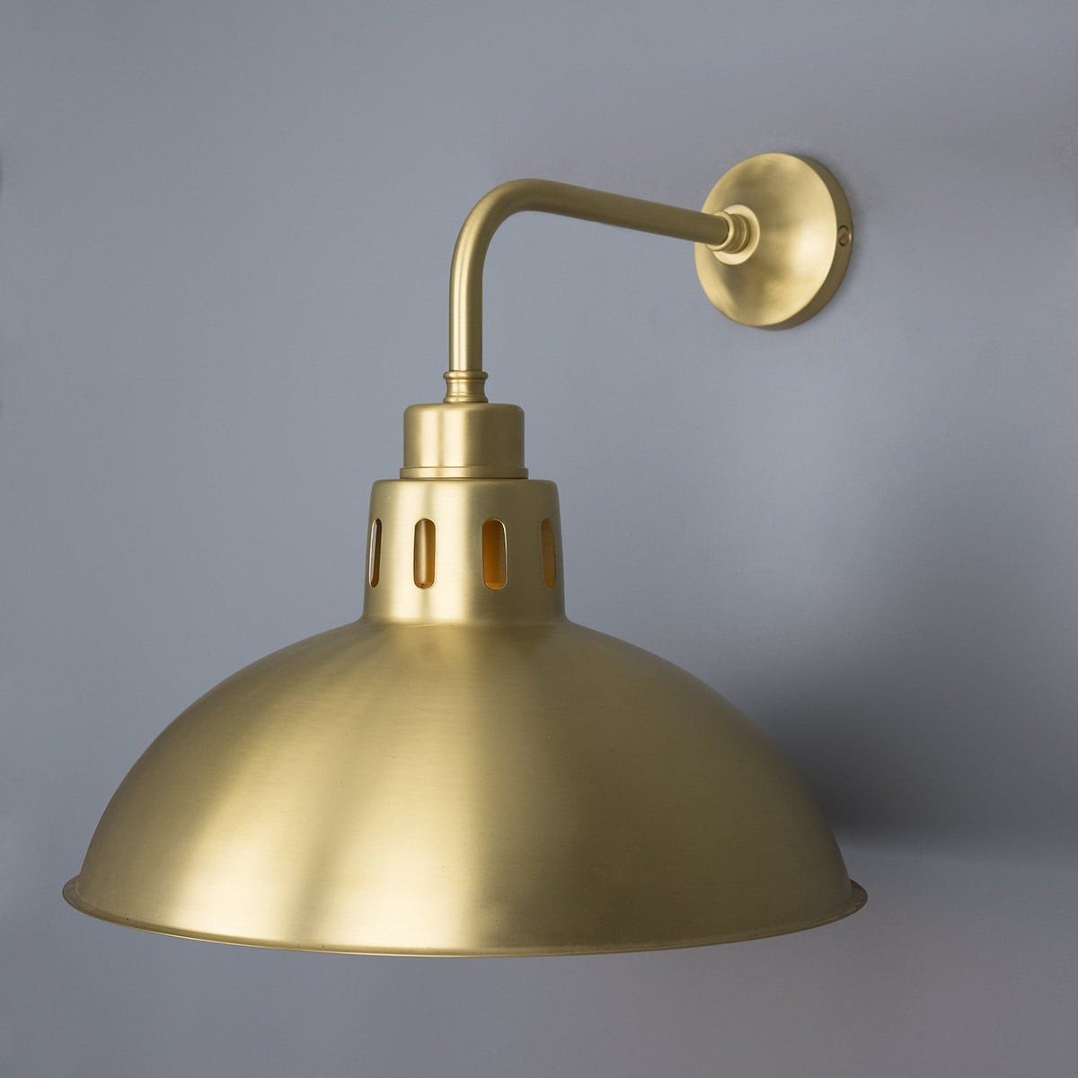 Paris Industrial Brass Dome Wall Sconce – Satin Brass