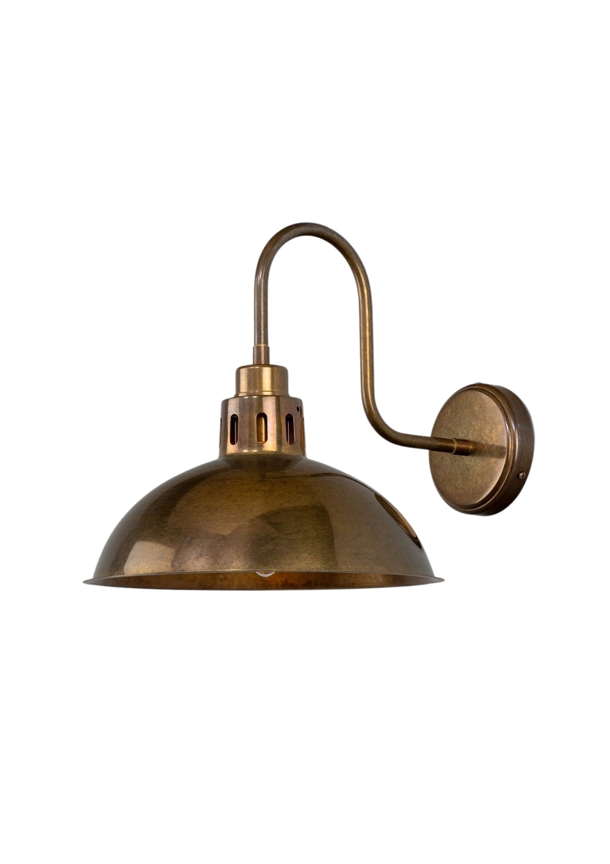 Paris Industrial Brass Swan Neck Wall Sconce – Antique Brass