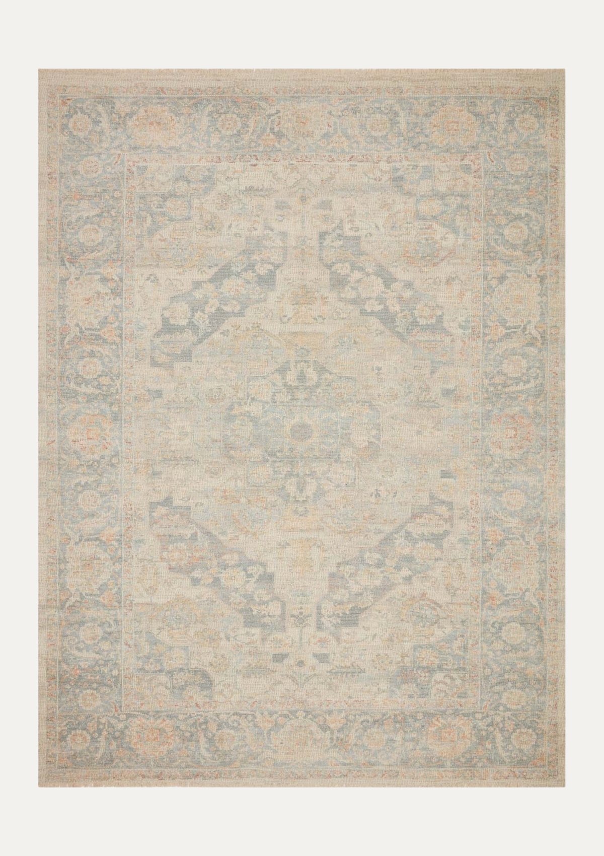 Priya Bone/Bluestone Rug