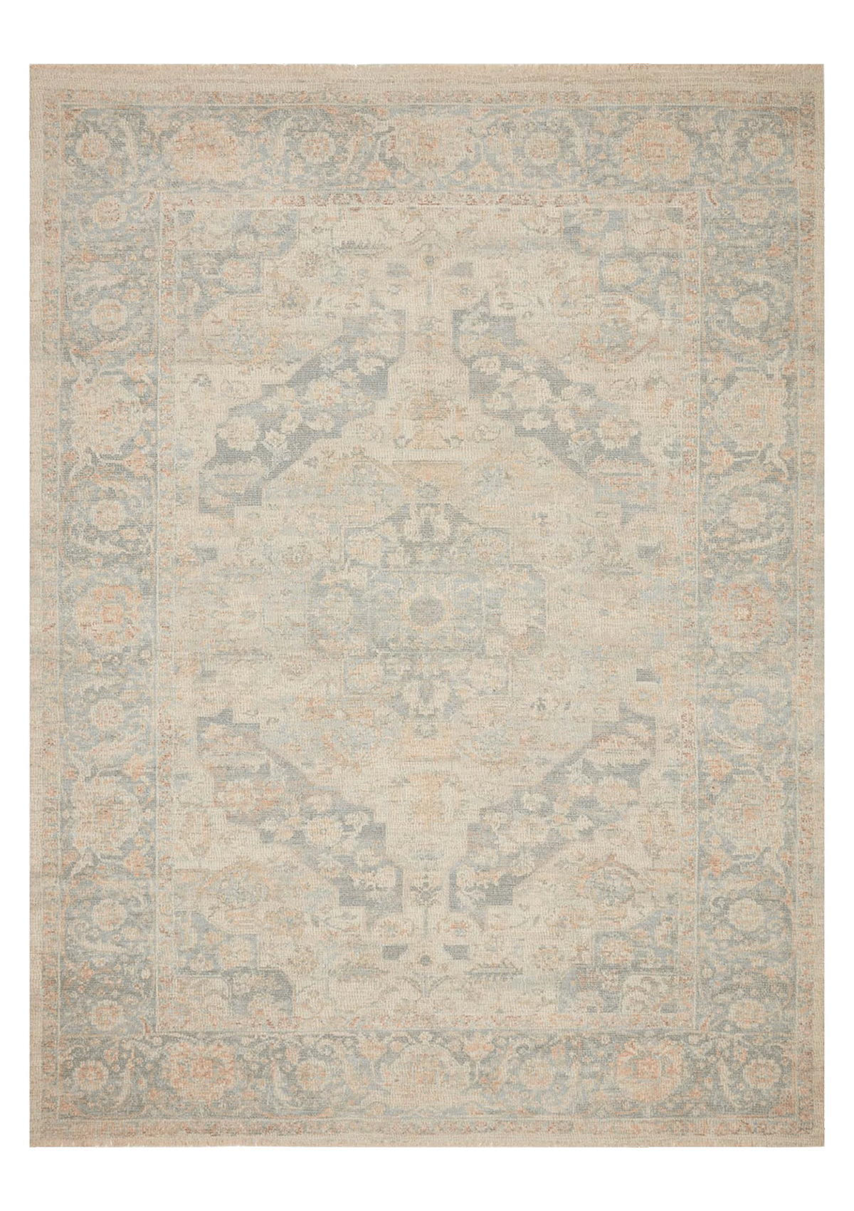 Priya Bone/Bluestone Rug