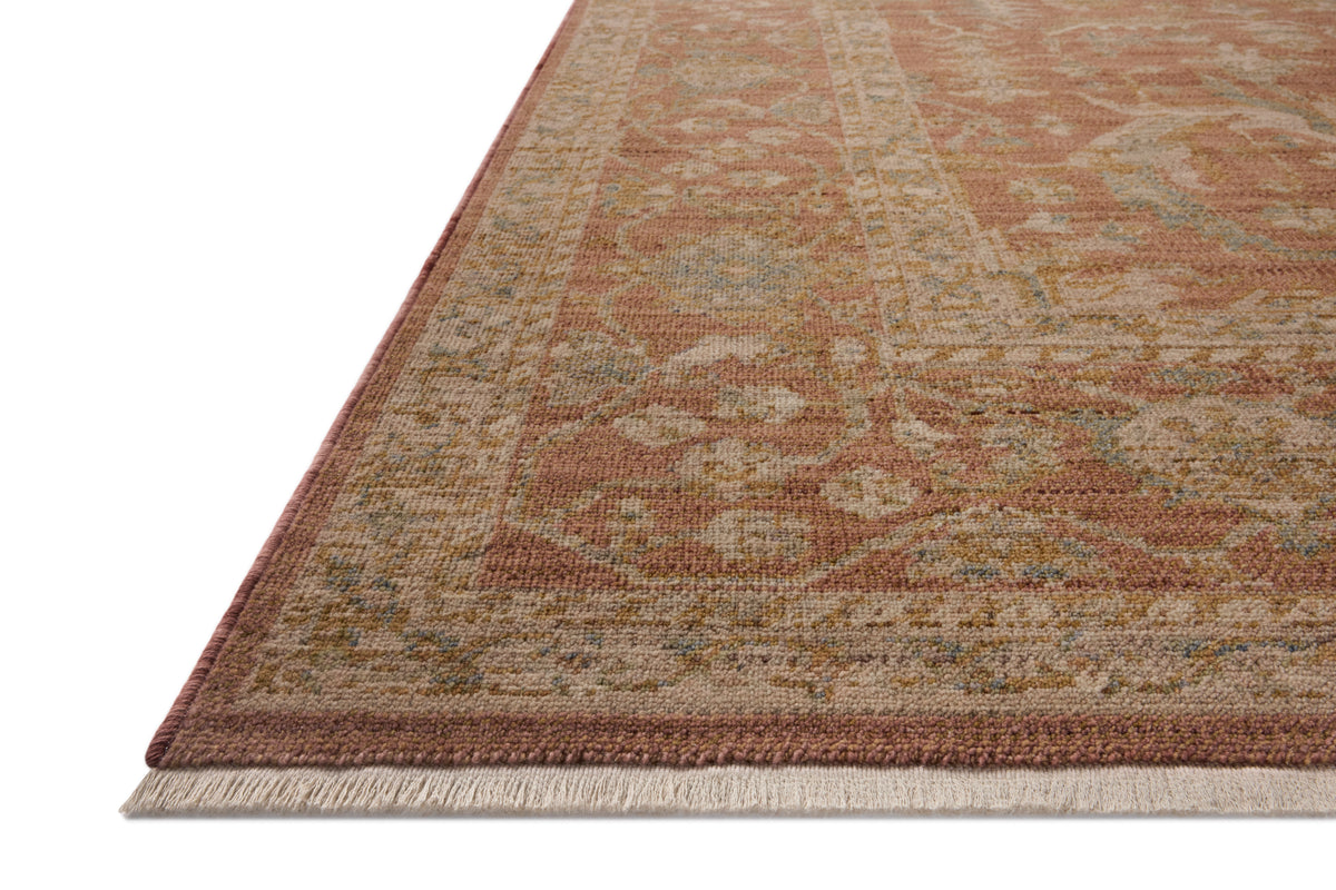 Reign Terracotta/Sky Rug – corner detail