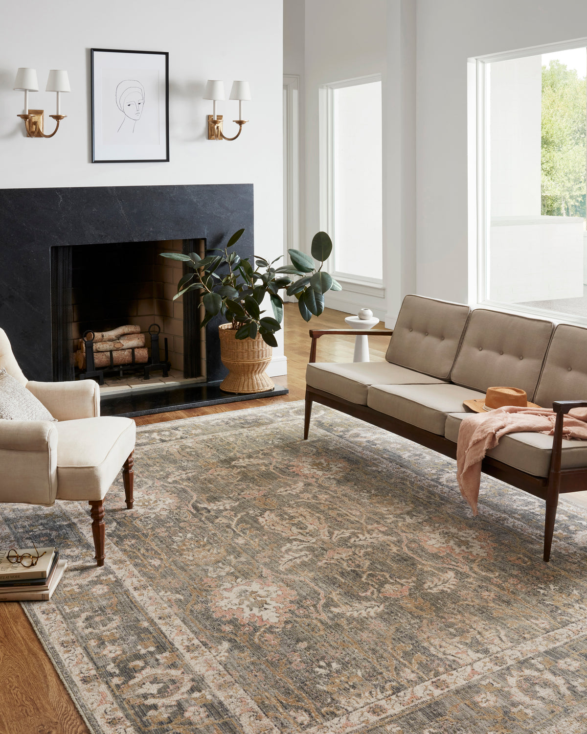 Rosemarie Sage/Blush Rug – room scene