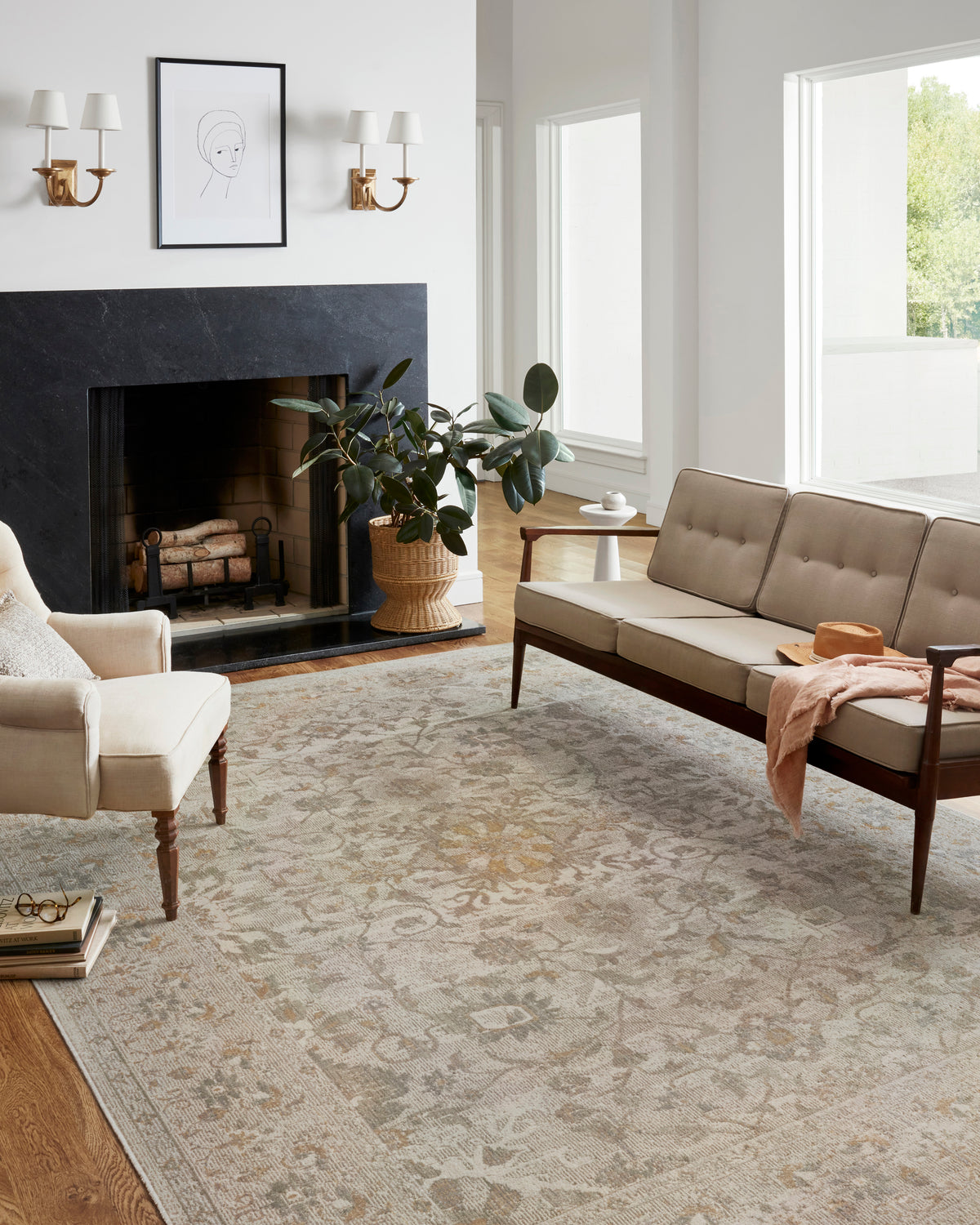 Rosemarie Ivory/Natural Rug – room scene