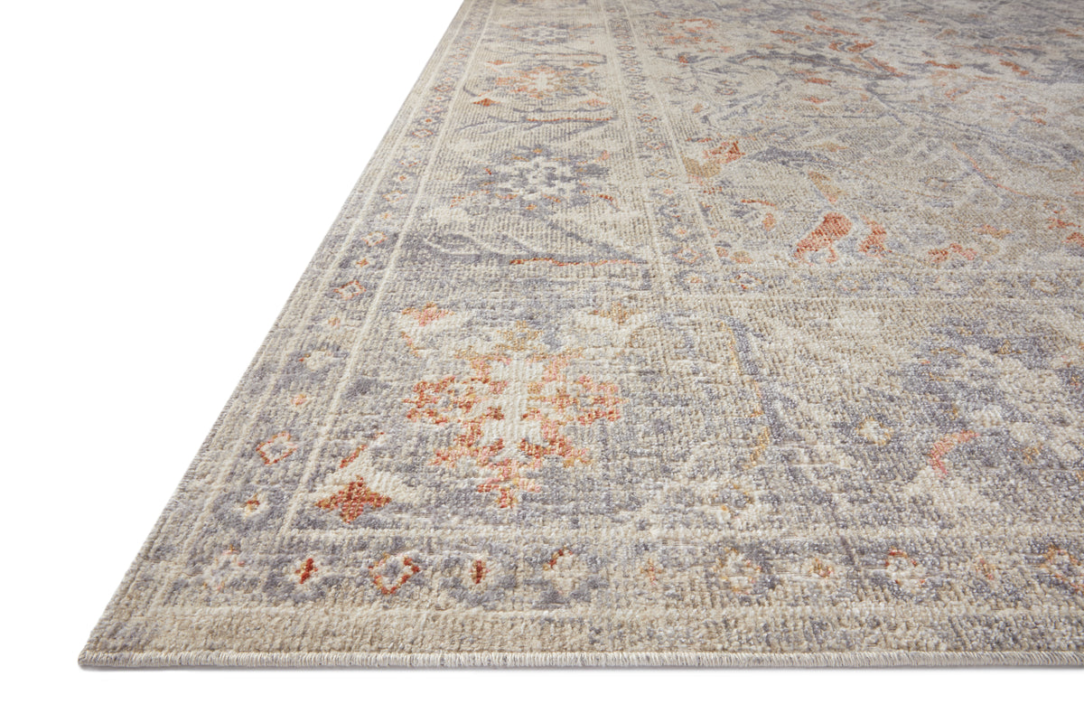 Rosemarie Oatmeal/Lavender Rug – corner detail
