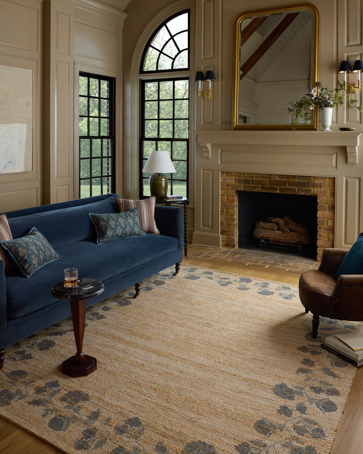 Rue Natural/Denim Rug – detail