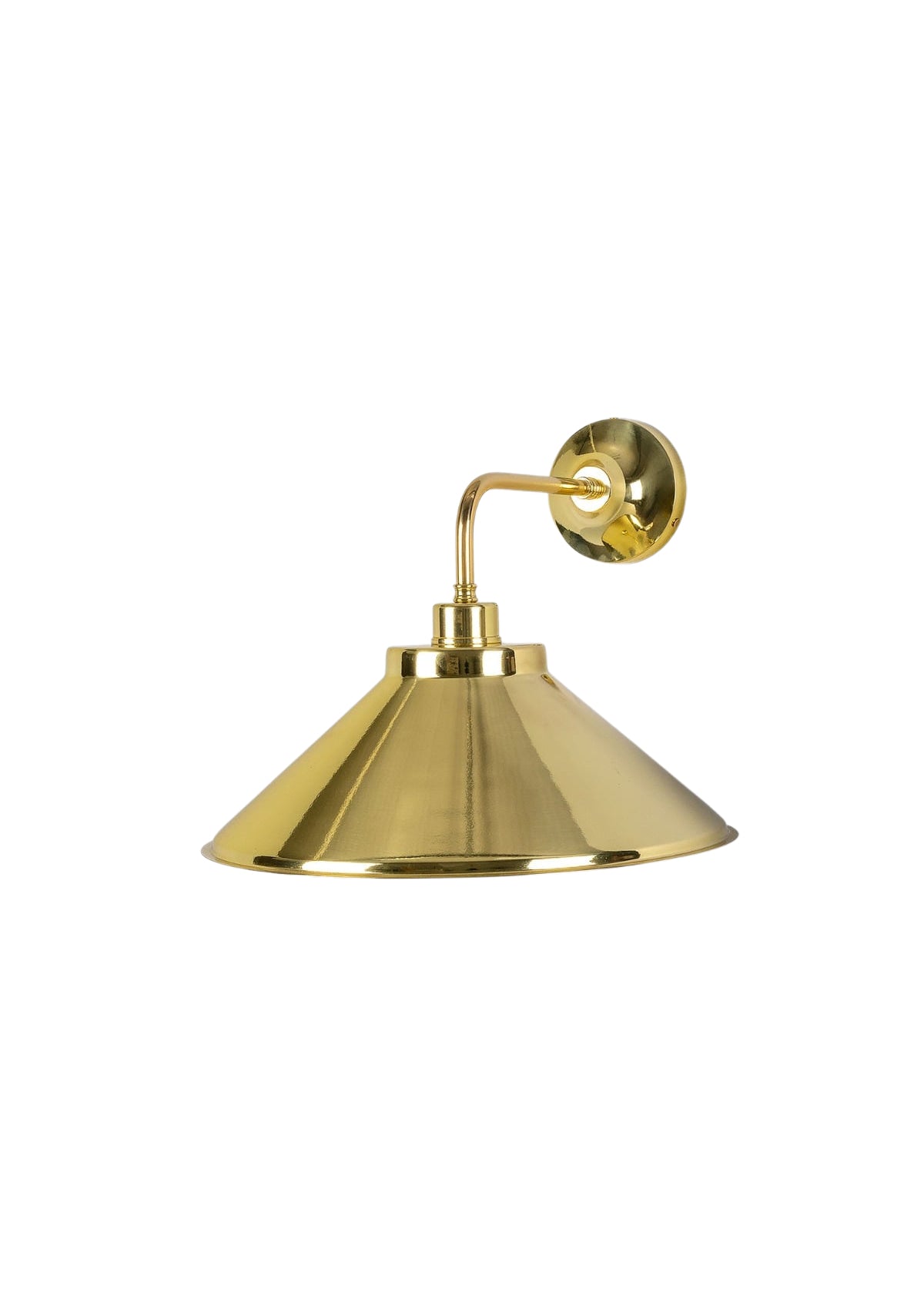 Rio Brass Wall Sconce with Curved Shade – Polished Brass