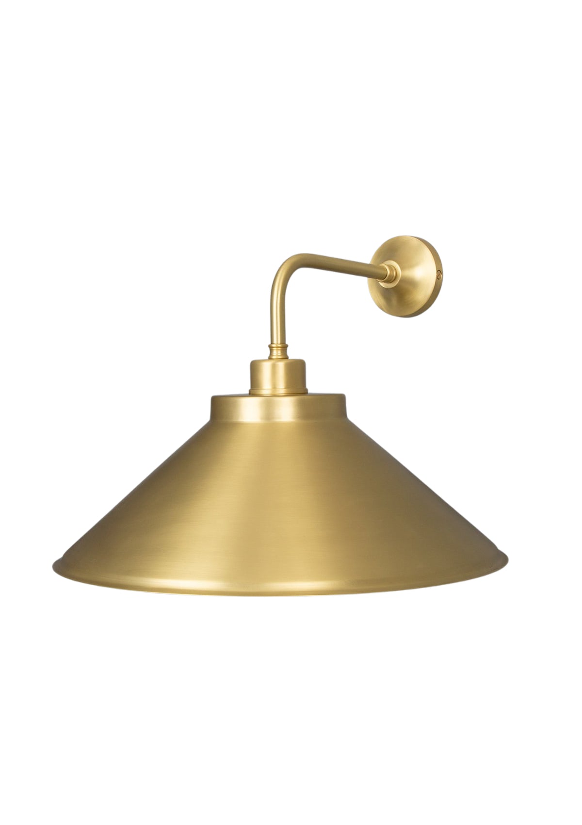 Rio Brass Wall Sconce with Curved Shade – Satin Brass