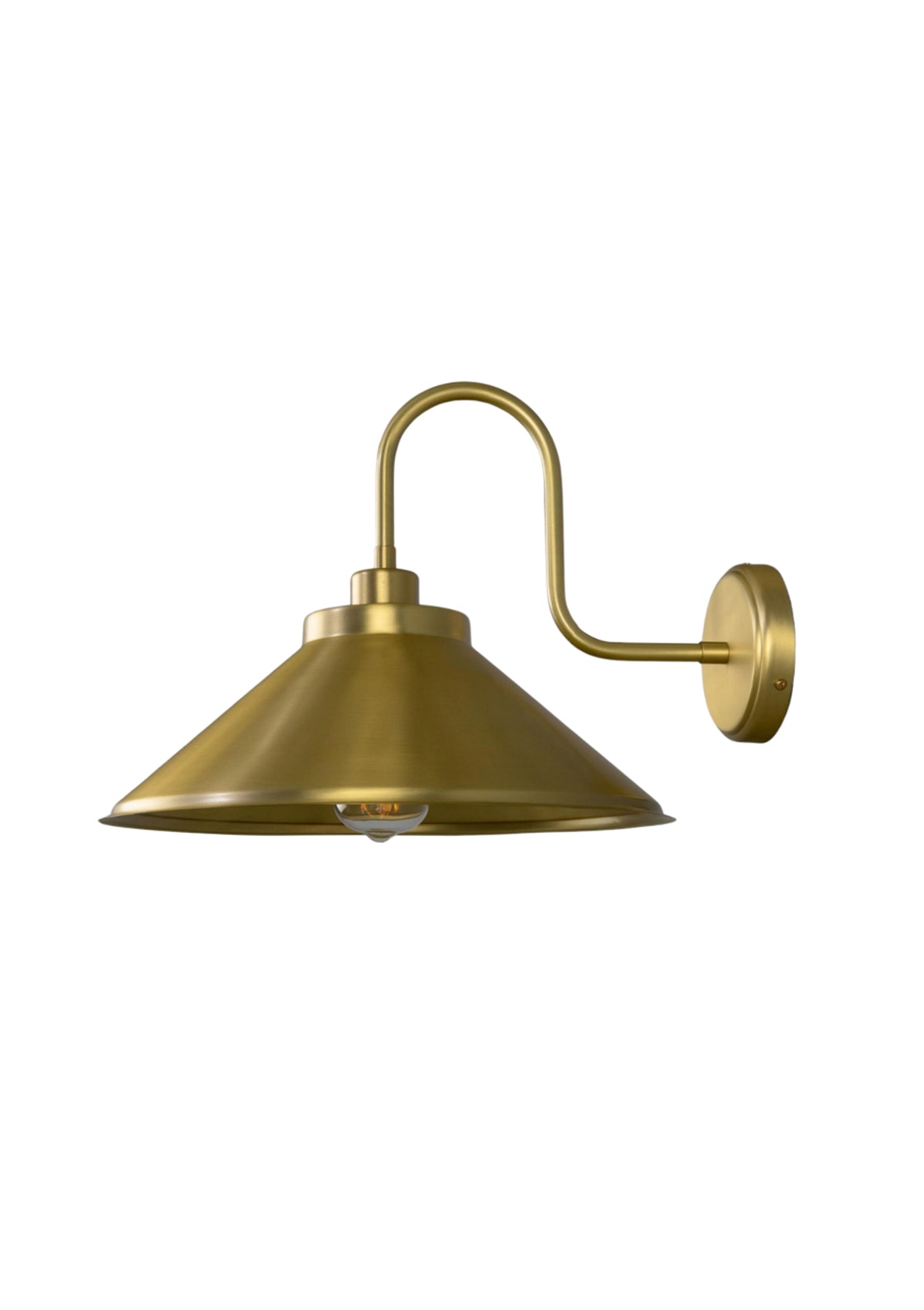 Rio Vintage Brass Swan Neck Wall Light