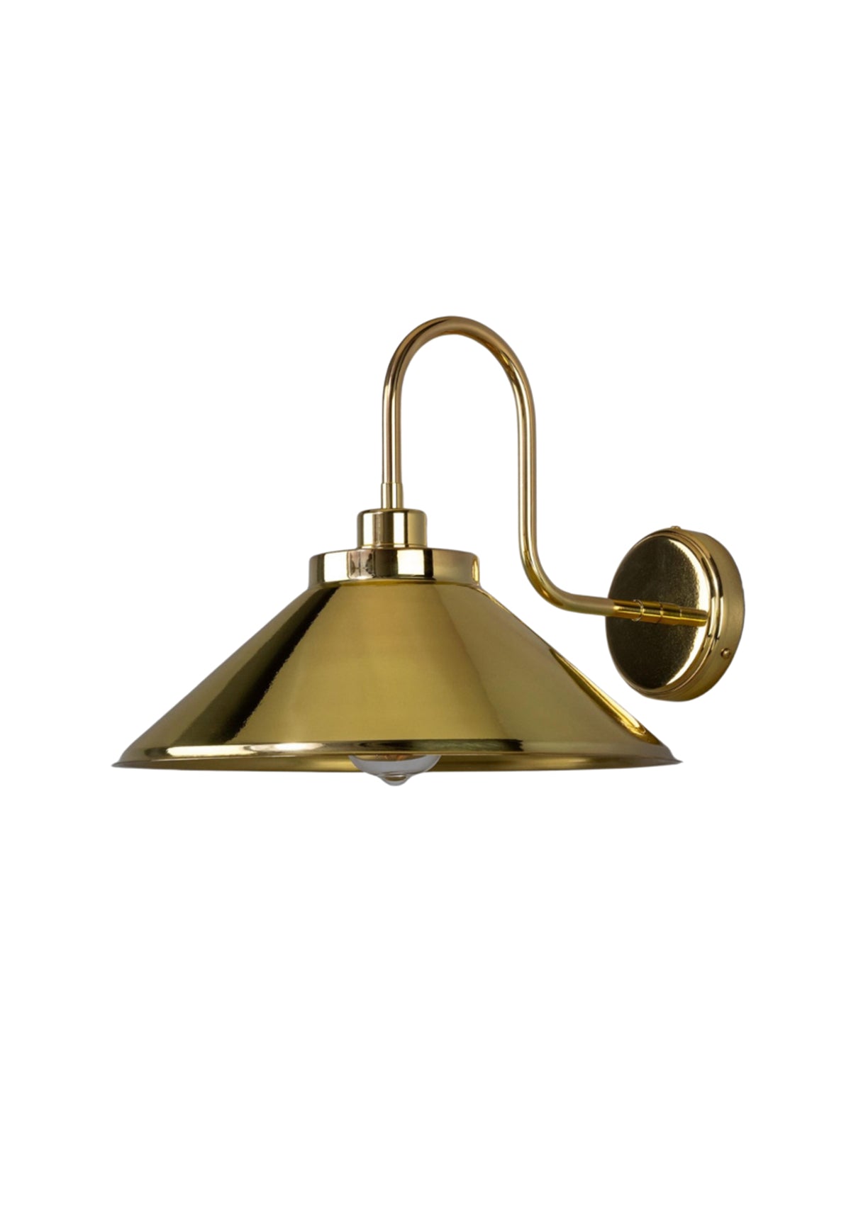 Rio Vintage Brass Swan Neck Wall Light