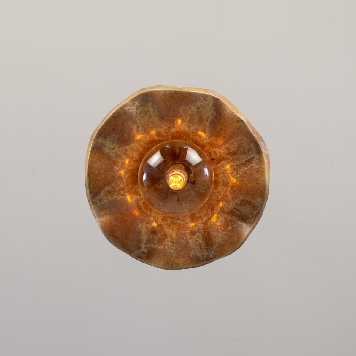 Rivale Pendant Light with Wavy Ceramic Shade, Oatstone