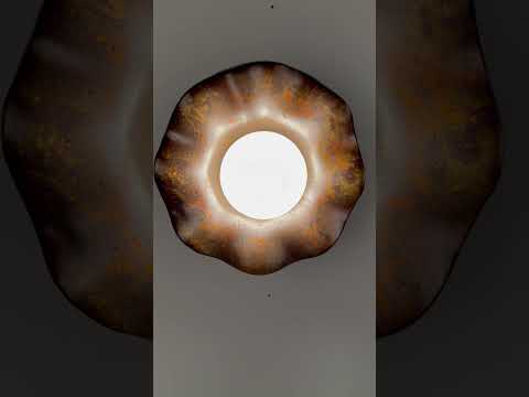 Rivale Wall Sconce with Wavy Ceramic Shade, Rust Iron