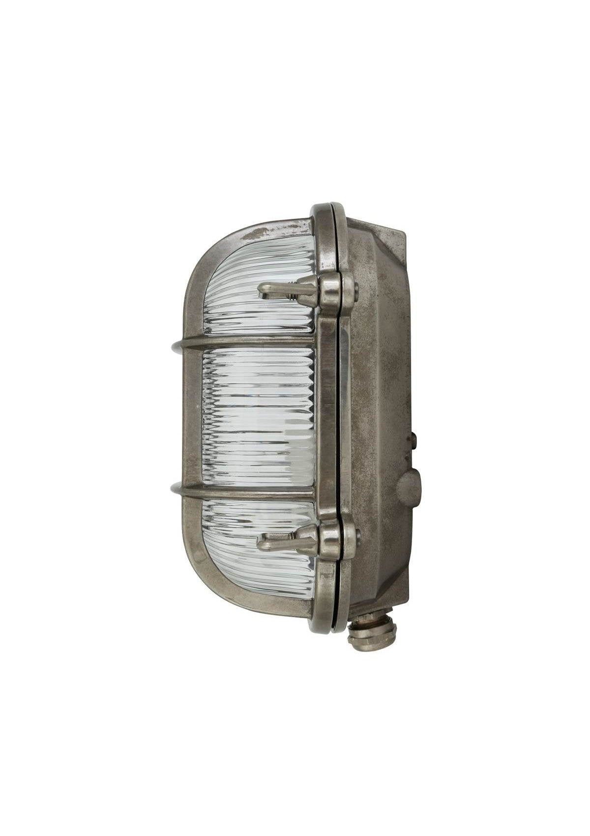 Ruben Small Brass Oval Marine Light – Antique Silver