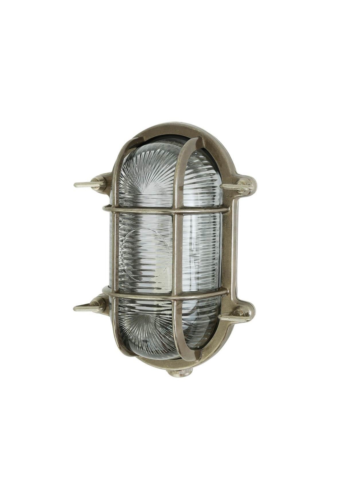 Ruben Small Brass Oval Marine Light – Antique Silver
