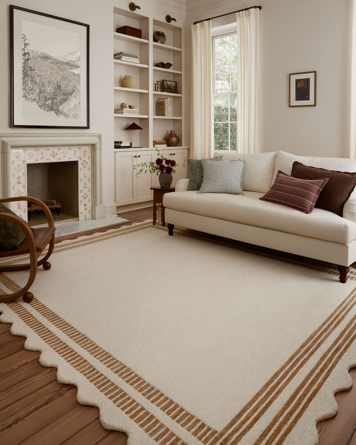 Scottie Ivory/Rust Rug – room scene