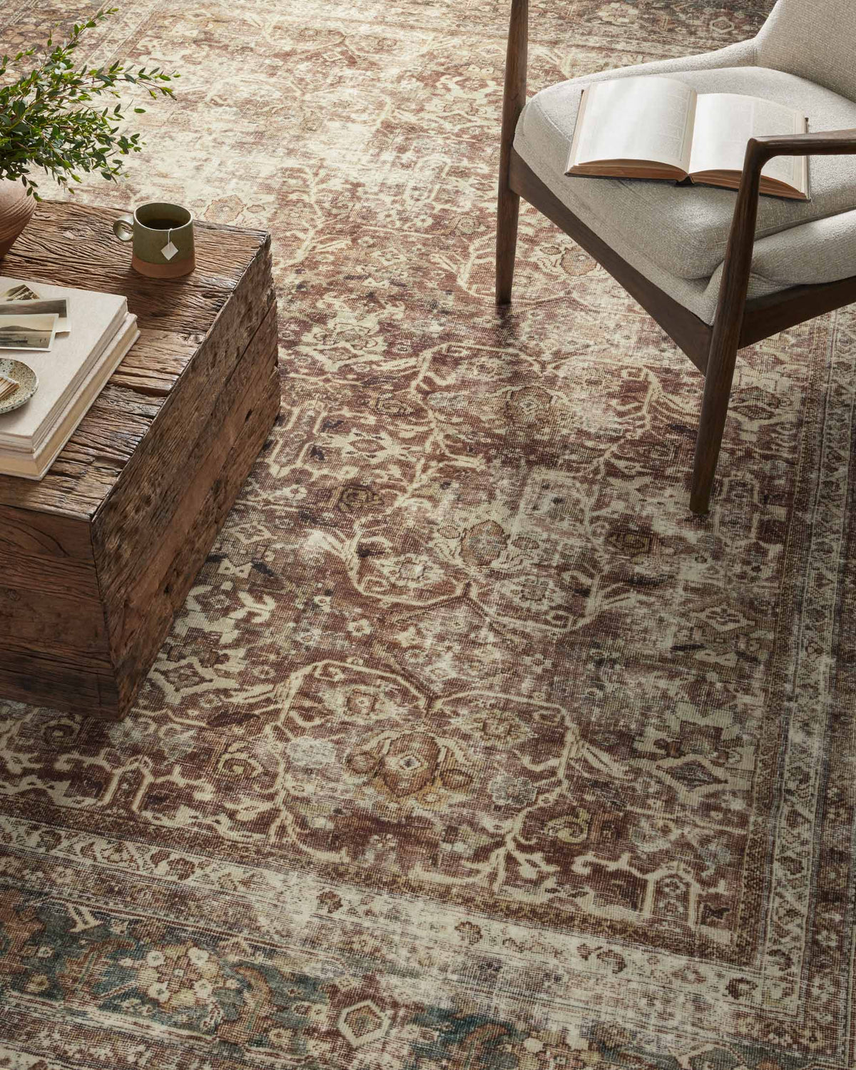 Sinclair Rust/Lagoon Rug – detail