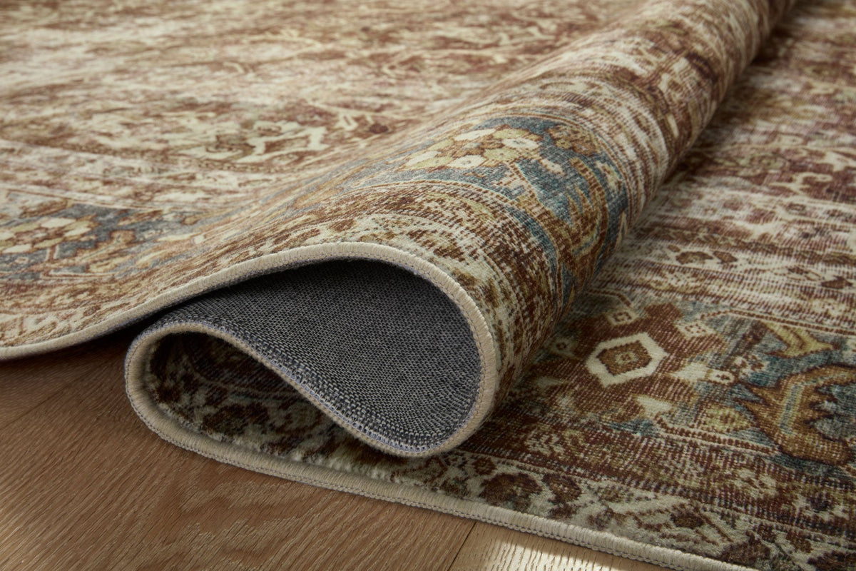 Sinclair Rust/Lagoon Rug – detail