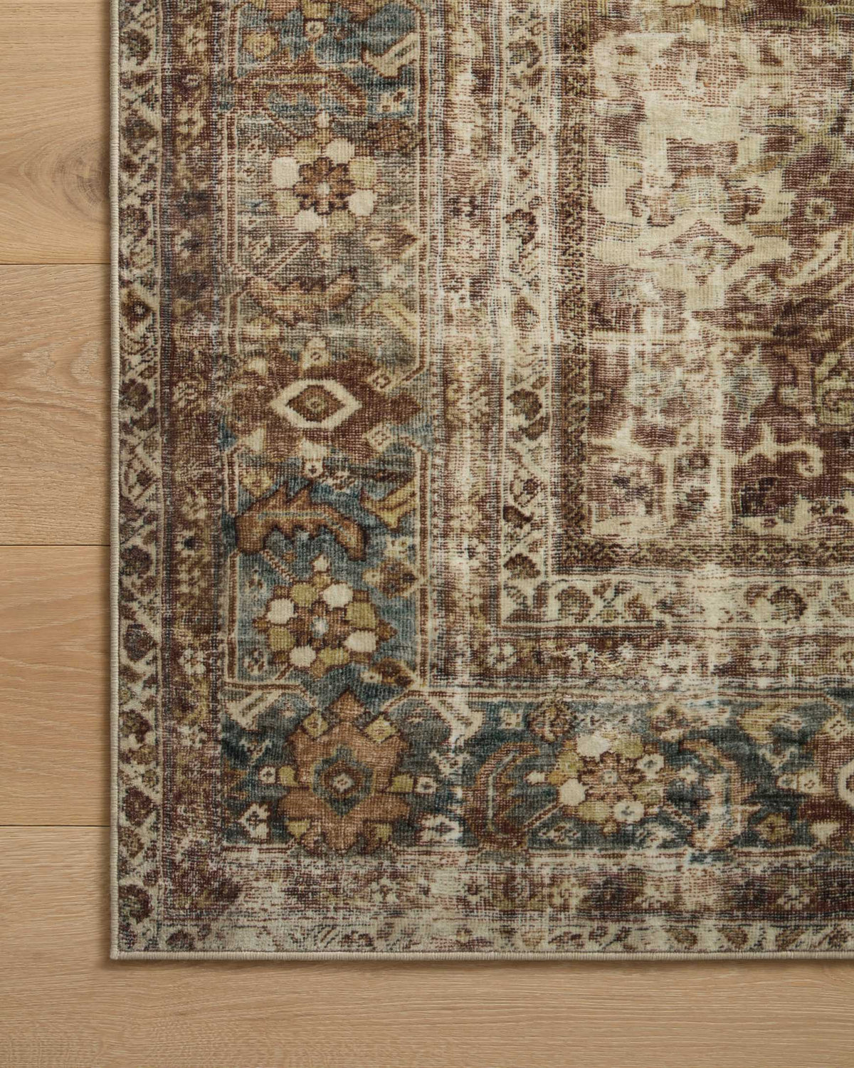 Sinclair Rust/Lagoon Rug – detail