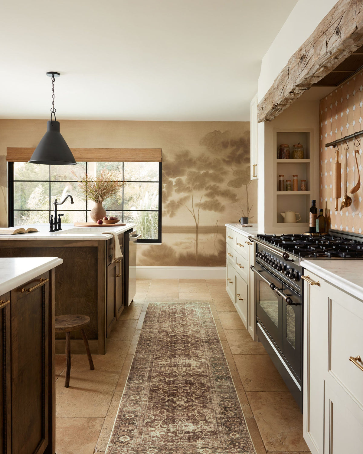 Sinclair Rust/Lagoon Rug – room scene