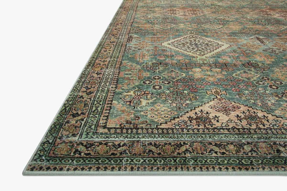 Sinclair Turquoise/Multi Rug – corner detail