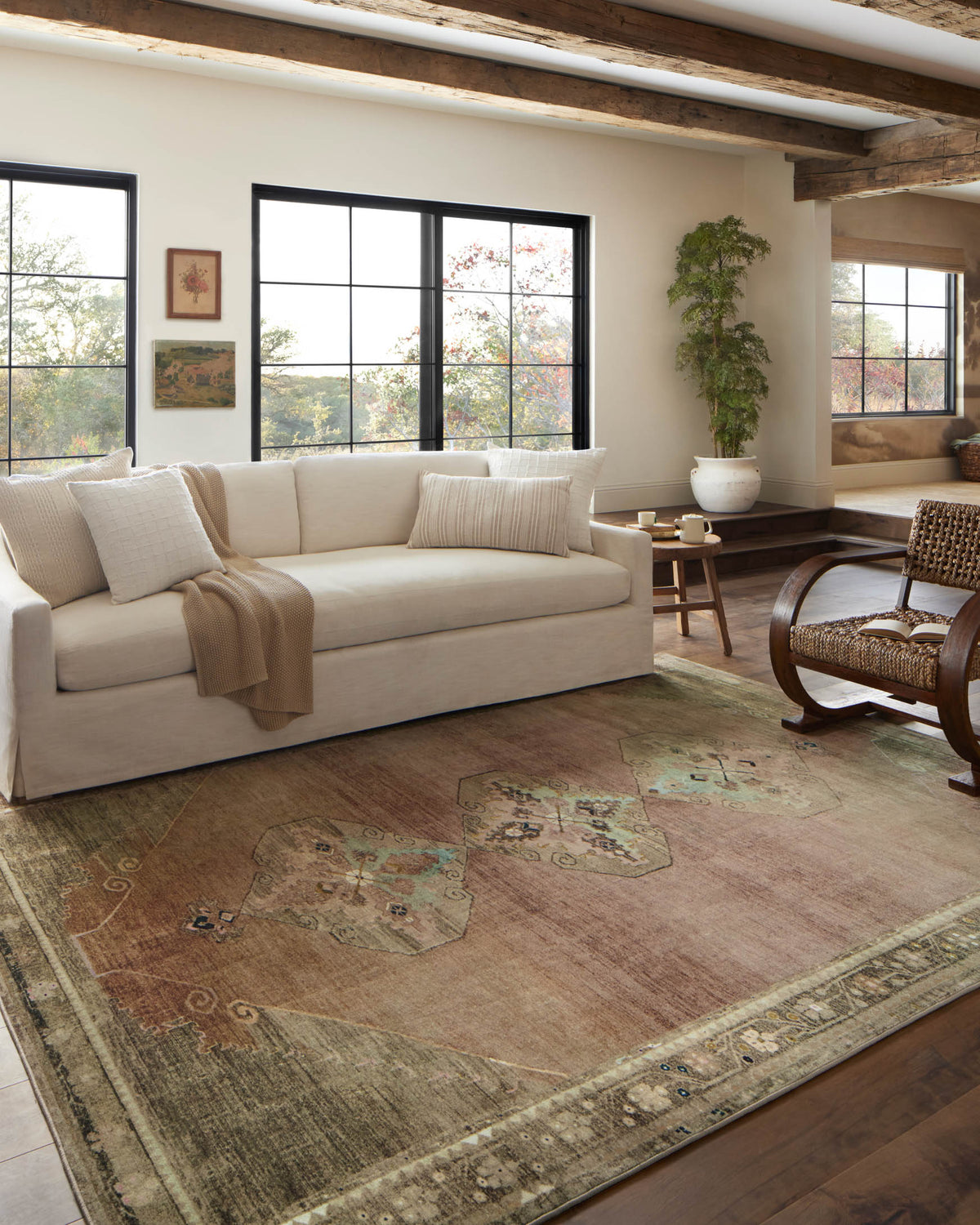 Sinclair Clay/Tobacco Rug – room scene