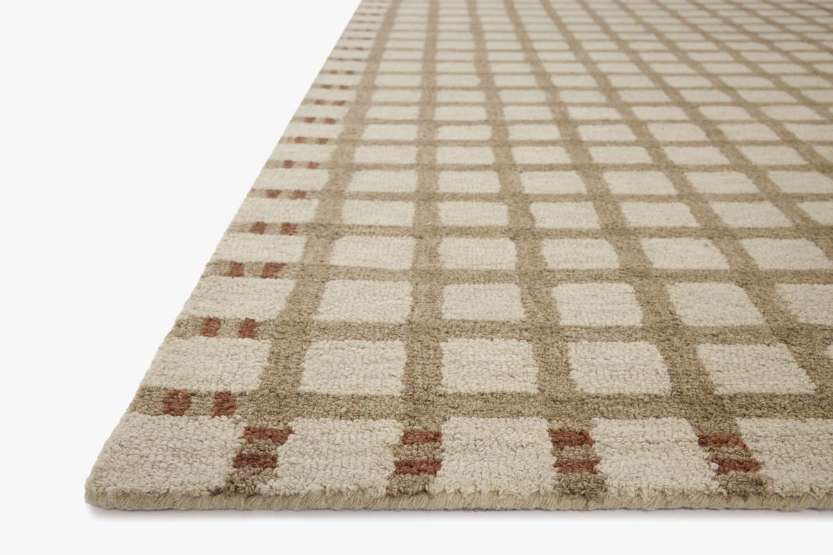 Waylon Natural/Rust Rug – corner detail