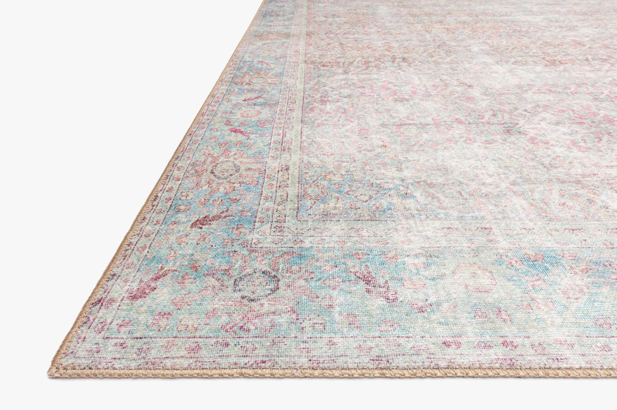 Wynter Red/Teal Rug – corner detail