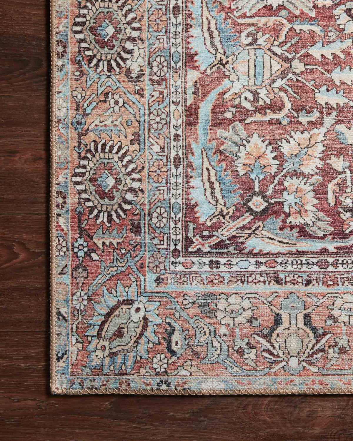 Wynter Tomato/Teal Rug – detail