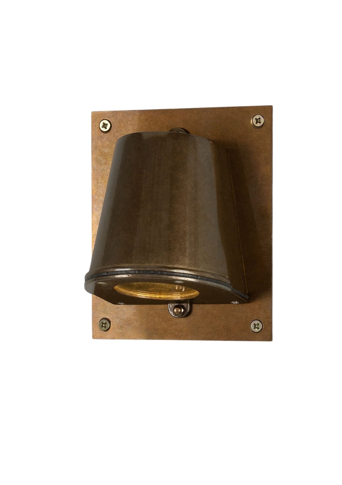 Wade Outdoor Brass Spotlight with Back Plate – Antique Brass