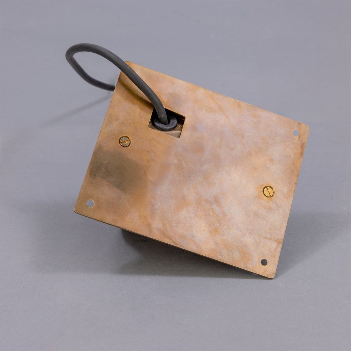 Wade Outdoor Brass Spotlight with Back Plate – Cable Detail