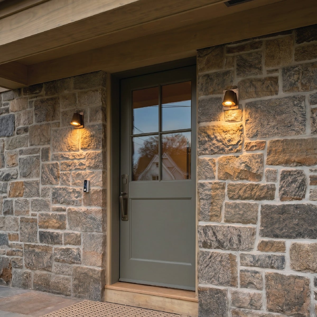 Wade Outdoor Brass Spotlight with Back Plate