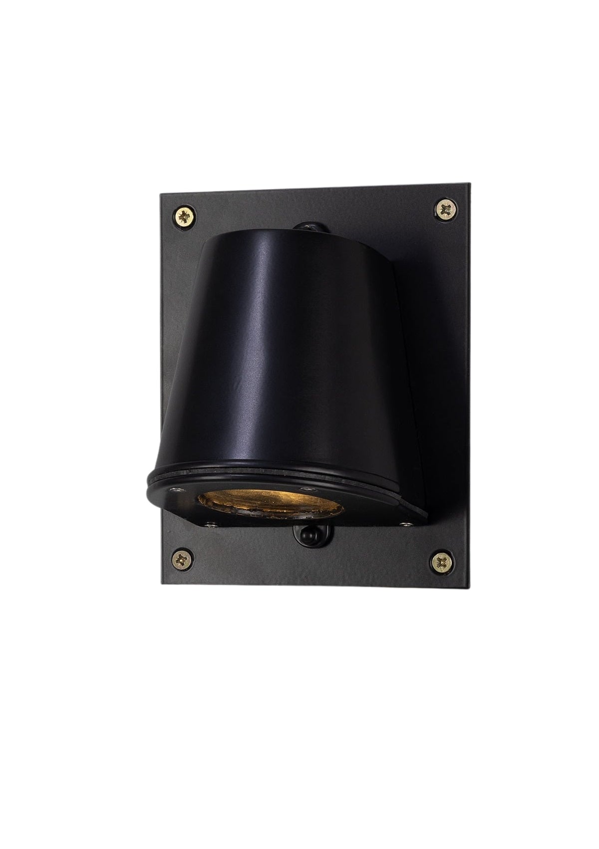 Wade Outdoor Brass Spotlight with Back Plate – Powder-Coated Matte Black