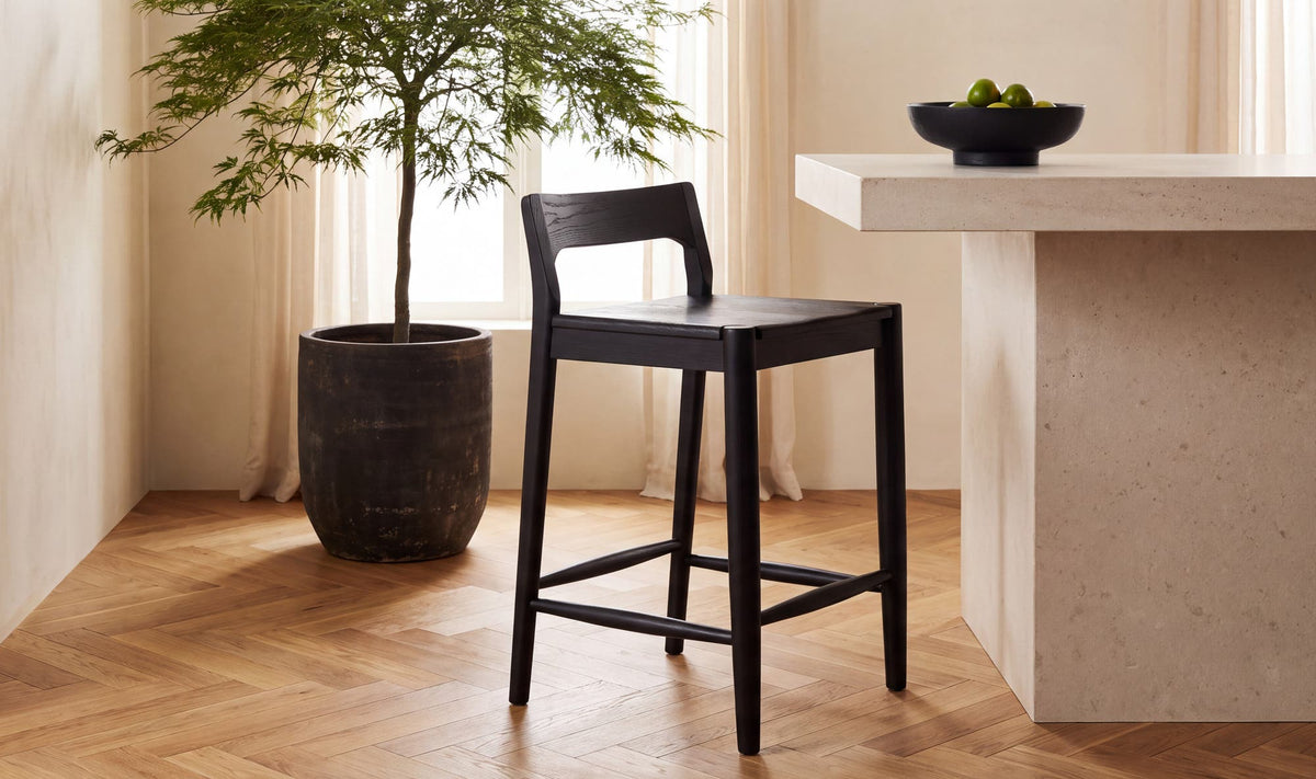 Owing Low Back Counter Stool - Black