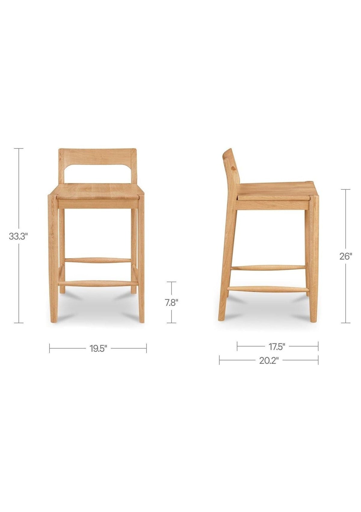 Owing Low Back Counter Stool - Oak