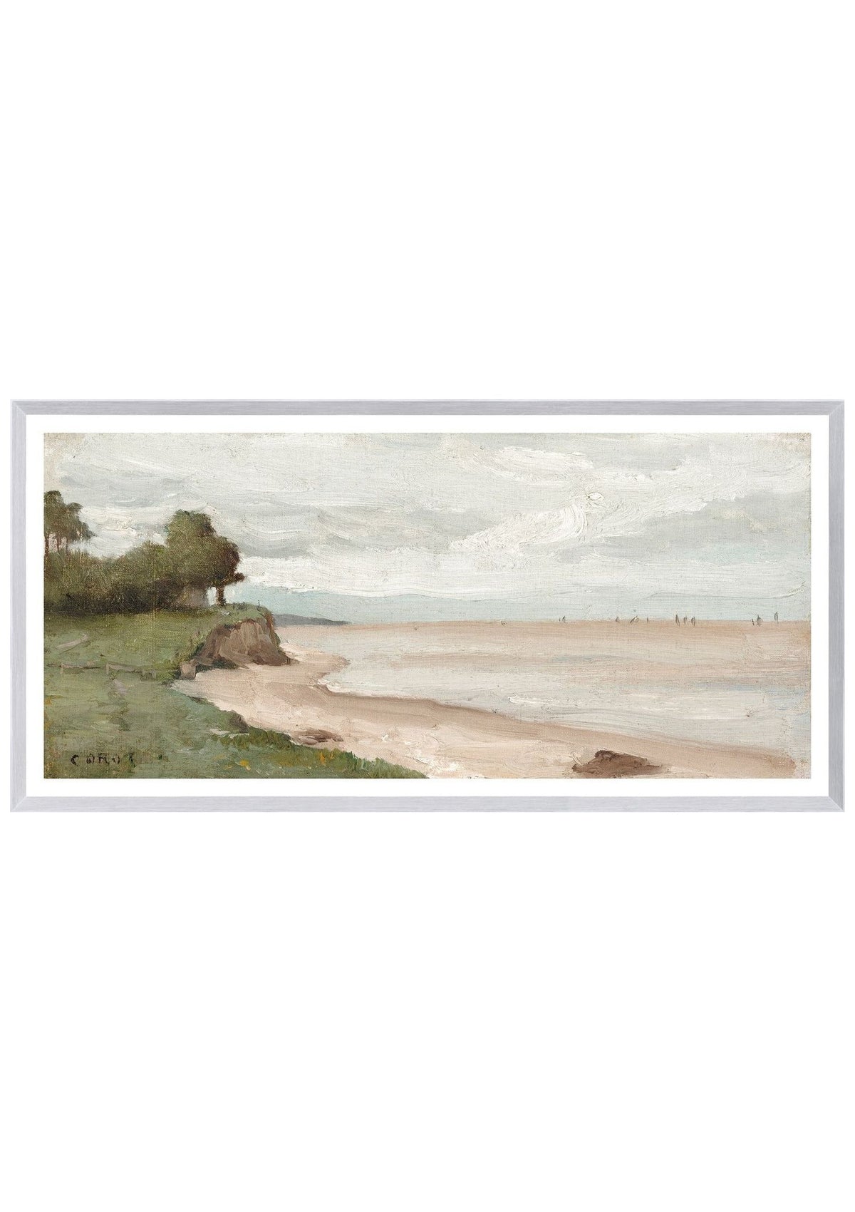 Beach Near Etretat C. 1872 – Glass Framed