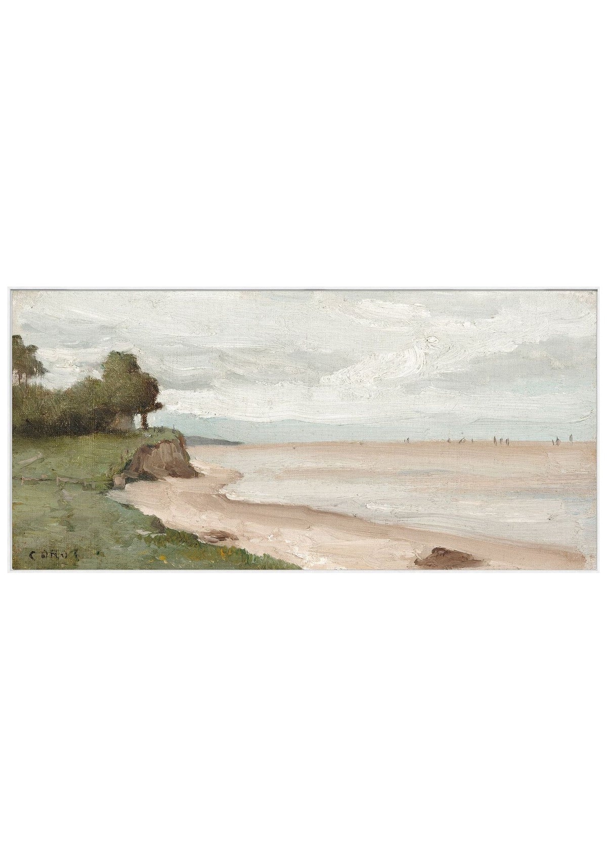 Beach Near Etretat C. 1872 – Framed Canvas